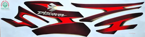 Bajaj Discover 125 3D Black Bike - Red Sticker — DISCOVER sticker Sri Lanka
